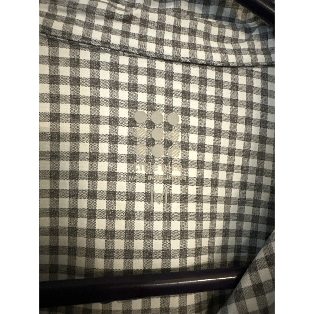 Title Nine Women's Snap Up Shirt Gray Check Long Sleeve With Pockets Size Medium - Picture 2 of 11